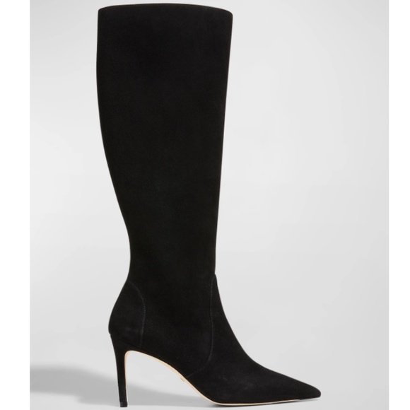 NIB $795 Stuart Weitzman Stuart Suede Stiletto Knee Boots in Black!